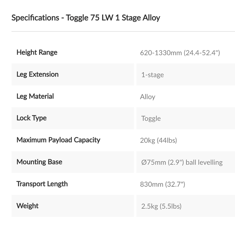 DEMO Toggle 75 LW 1 Stage Alloy