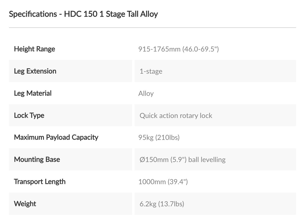 DEMO HDC 150 1 Stage Tall Alloy